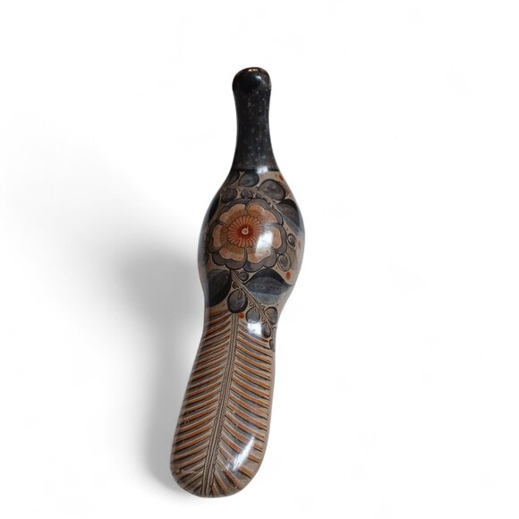 Signed R. Aguirre Tonalá Mexican Pottery Bird  Mid-Century Hand-Painted Folk Art - Picture 3 of 15